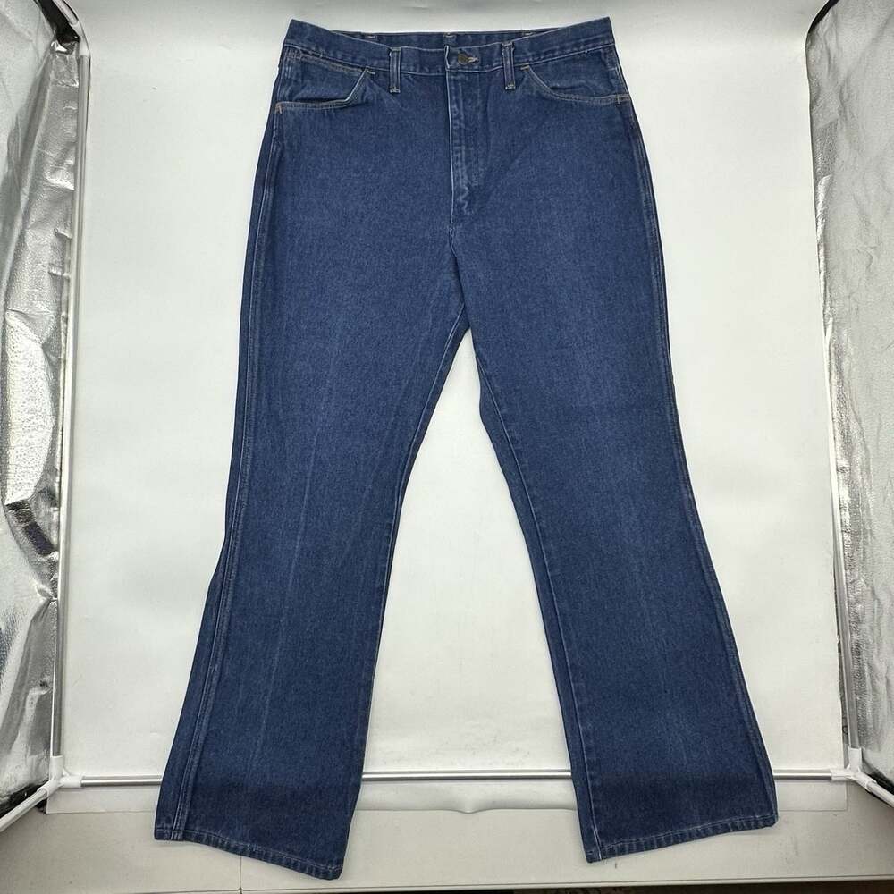 Wrangler Vintage 1980s Made In USA Regular Fit Size 38x32 Bootcut Denim Jeans